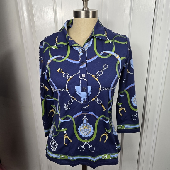 J Mclaughlin Tops - J MCLAUGHLIN EQUESTRIAN MOTIF TOP